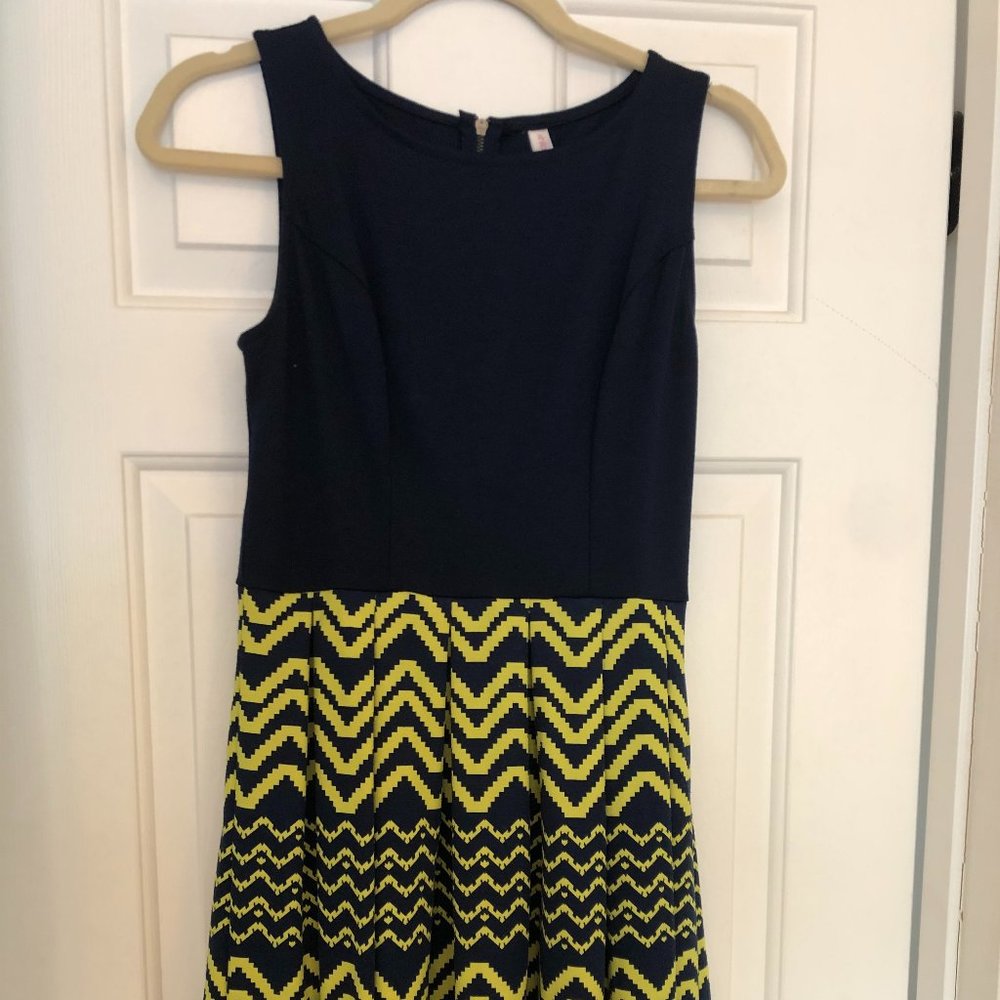 Blue and yellow casual dress - size small